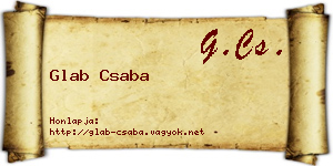 Glab Csaba névjegykártya