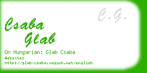 csaba glab business card